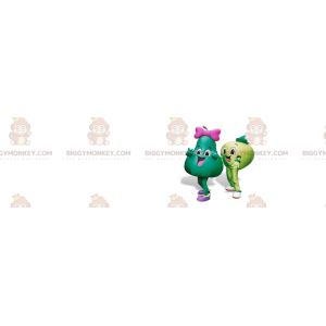 2 BIGGYMONKEY™s mascot an apple and a green pear. 2 fruits –